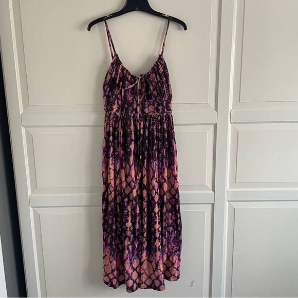 New! ULLA JOHNSON Freya Cutout Tie-Dyed Cotton-Jersey Midi Dress 20765 - Picture 3 of 11